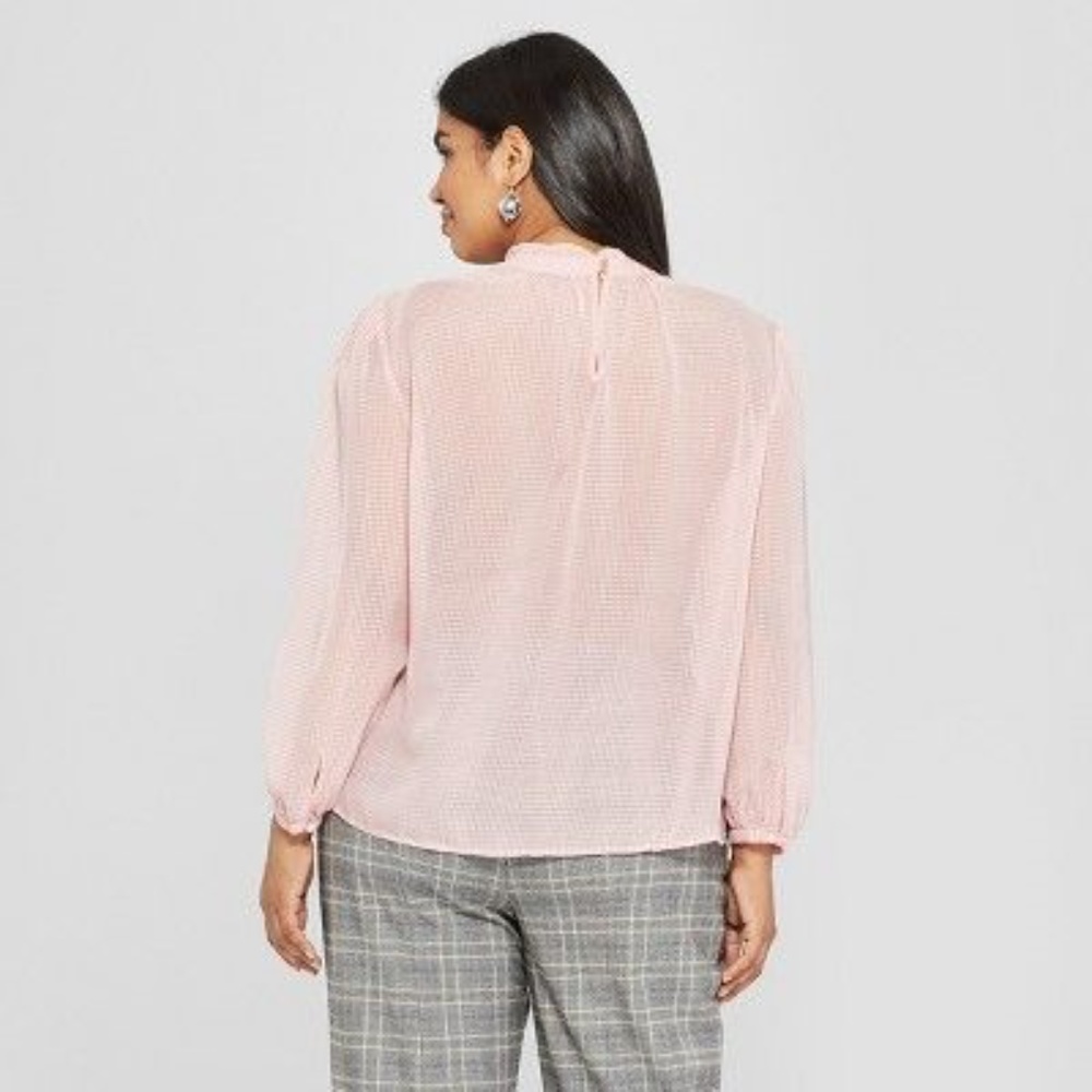 New WWW Pink Long Sleeve Victorian Blouse NWT [A7] - Picture 2 of 8